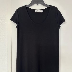 Fighting Eel Black Ponte Knit Scoop Neck Dress in XS